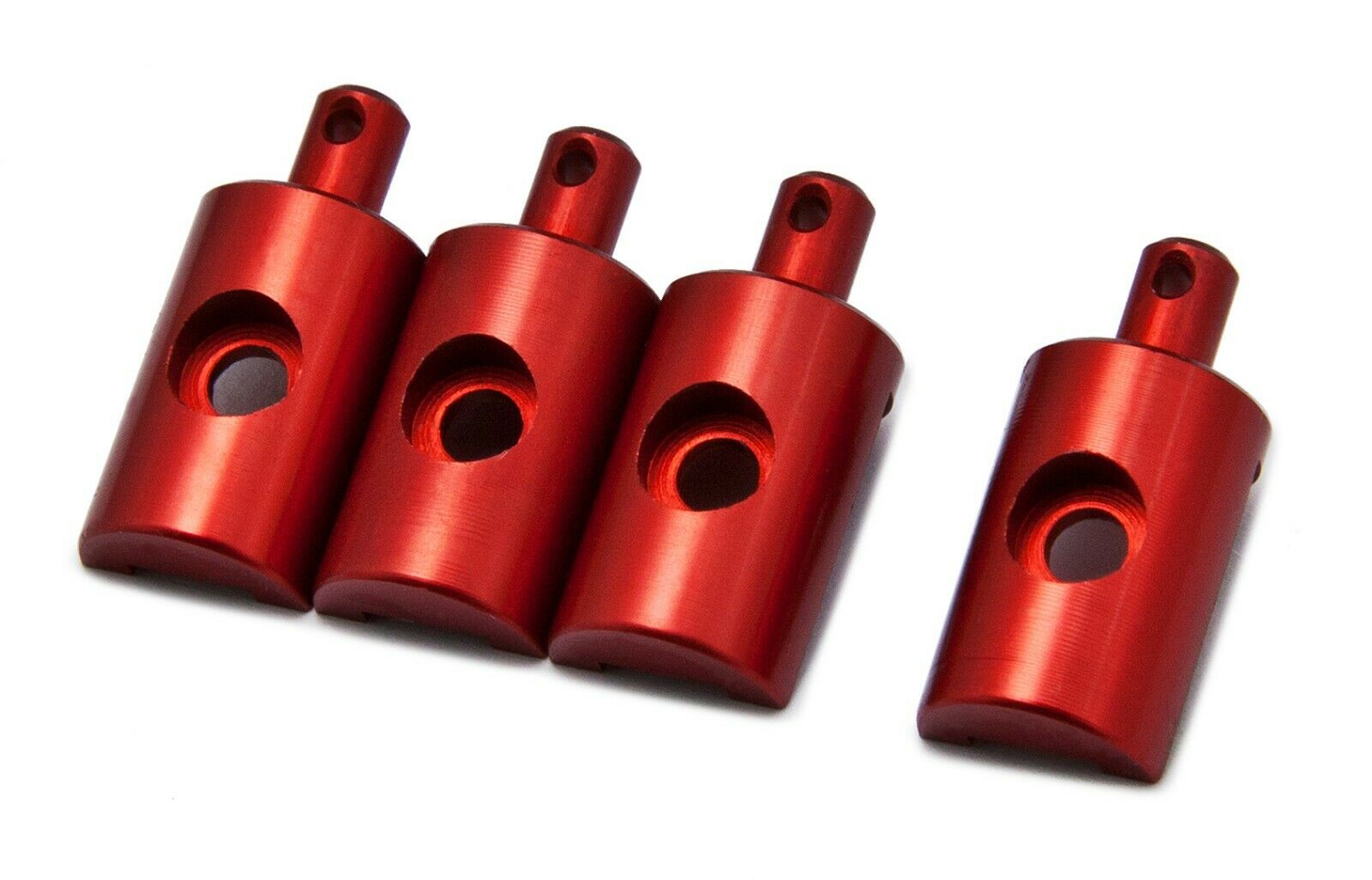 Replacement Lunchbox Aluminium RED Body Mounts fits Tamiya (4pcs)